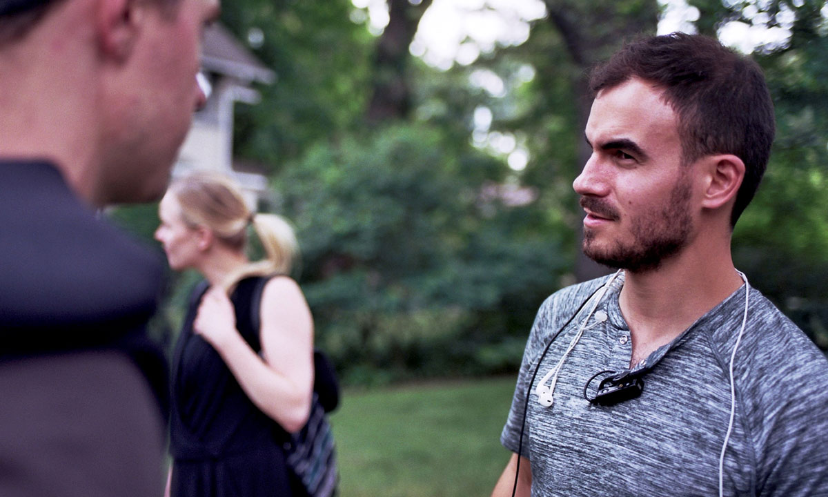 Alex on set