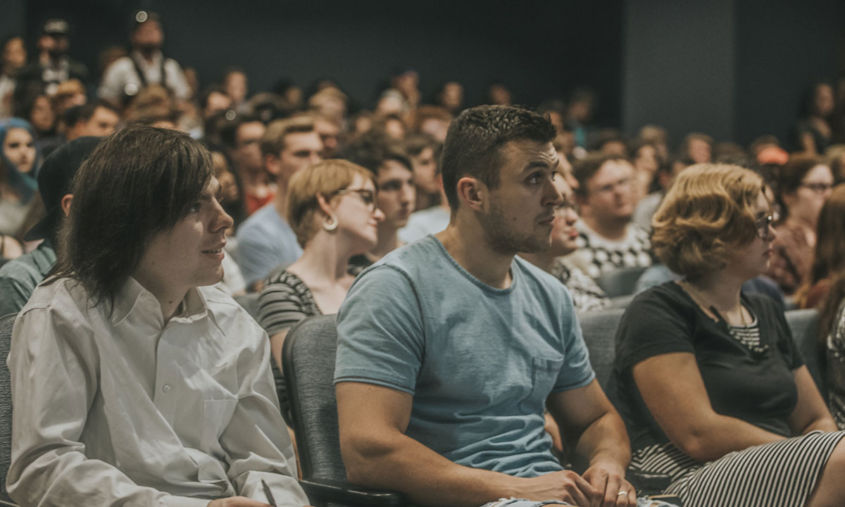 audience focused on stage