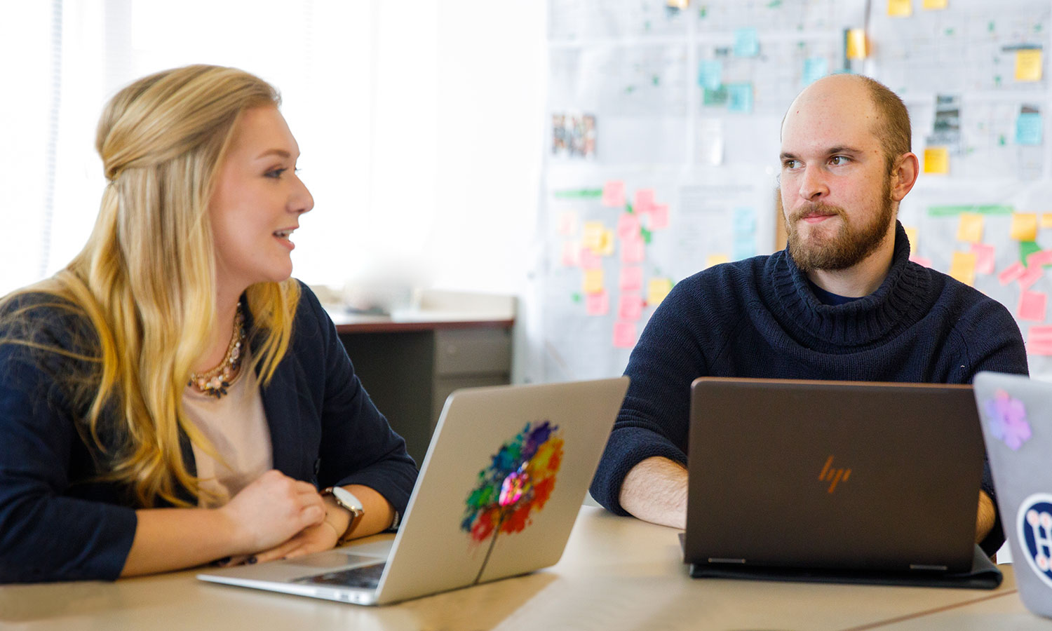 two students having a discussion